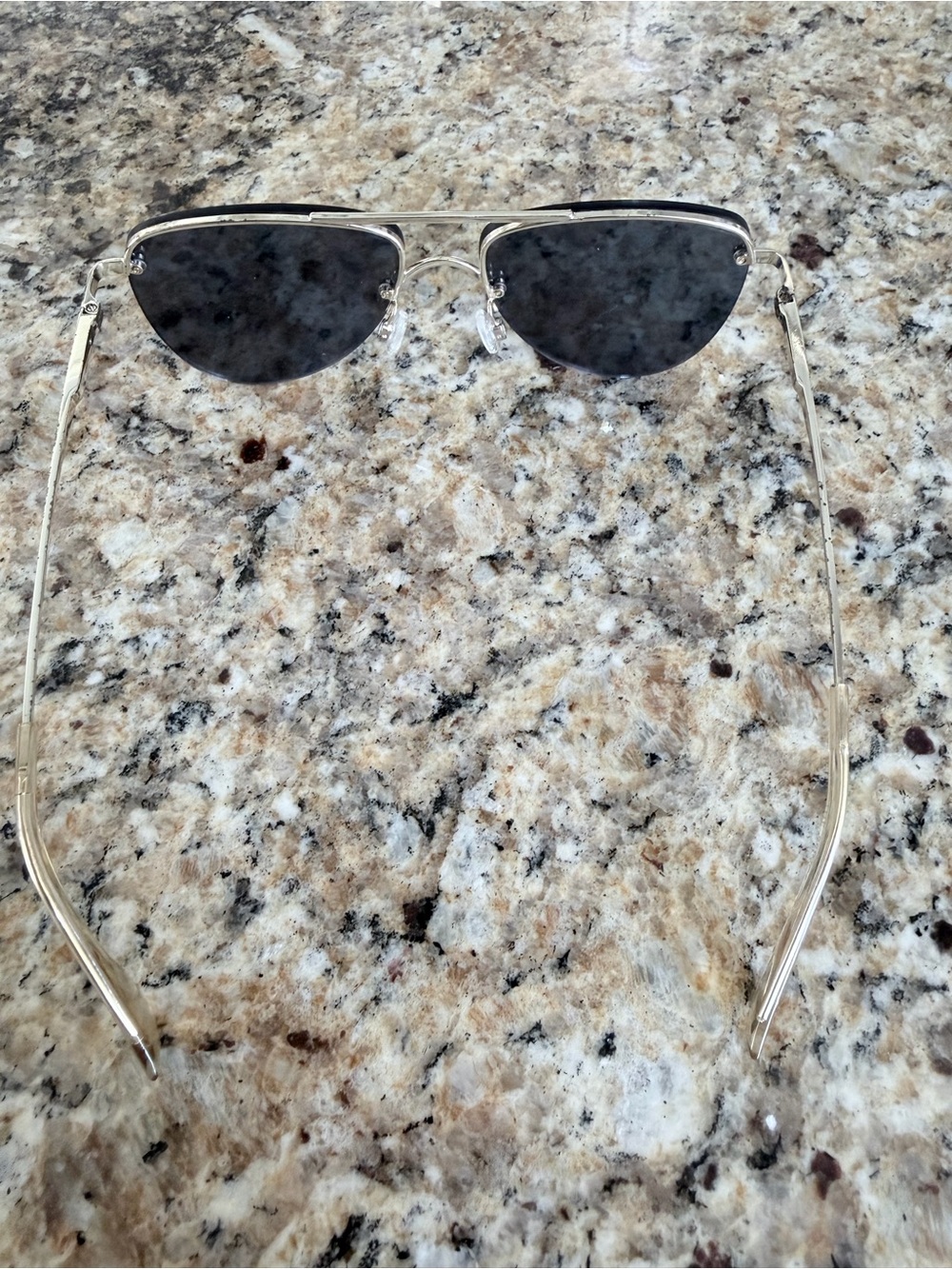 Le Specs Rimless Aviator Sunglasses with Pink Lenses - Picture 2 of 5